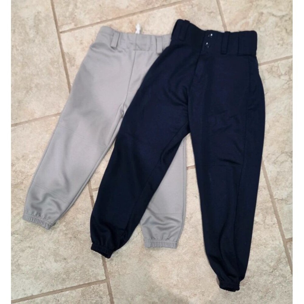2 Pair Youth Baseball Pants XS Gray Easton + Navy Practice/Game Pants